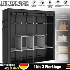 Kleiderschrank Stoffschrank Faltschrank Schrank Garderobe Offen Groß Ablage DE