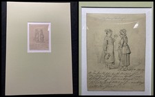 Schmelzer, Bernhard, Johann Bleistiftzeichnung Mißverständnis! um 1880 signiert