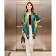 Seidentuch grün gelb