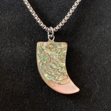 Edelstahl-Halskette  "PERLMUTT/MOTHER OF PEARL"