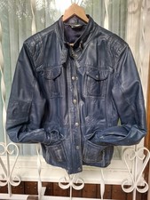 Damen leder jacke blau - damen,