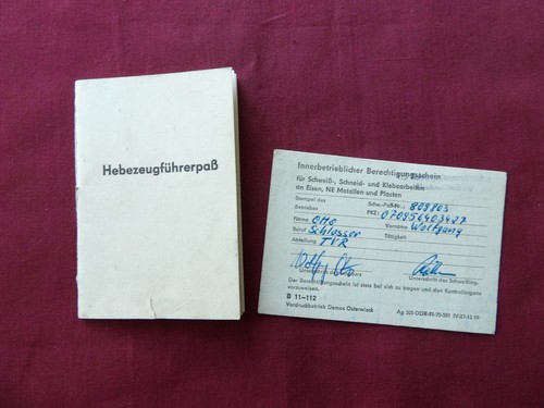 Ddr hebezeugführerpass - ddr,