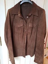 Leder Blazer Jacke Hemd Bluse Gr.36 Wildleder Braun Julia S. Roma