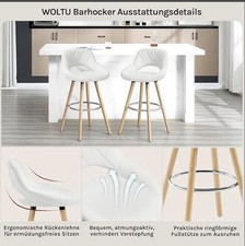 WOLTU 2x Barhocker Kunstleder