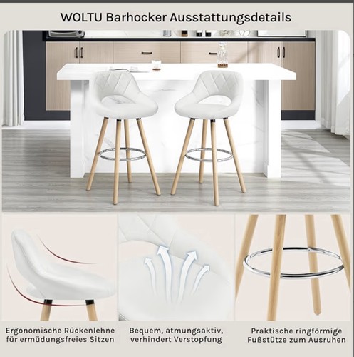 Woltu barhocker kunstleder - 2x,