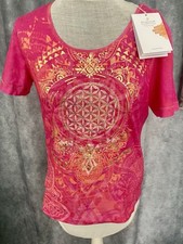 Spirit of Om Yoga  T Shirt Gr. M Neu mit Rosenquarz Bioenergetisch Azalee