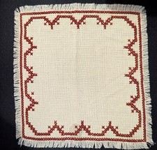 Deckchen für Tisch/Sideboard Bestickt Kreuzstich Handarbeit 50-er Jahre Vintage