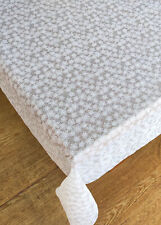 PVC Tischdecke Vinyl weiß „Blume“ Breite 140cm  Eckig Spitzeneffekt Blume