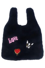 DEPESCHE Henkeltasche Kinder Blau Faux Fur Kawaii Hund Herz Love Applikation