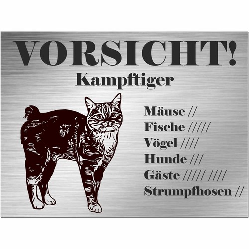Mann katze schild bedruckt - mann,