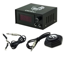 Tätowierung Set Netzteil LCD Digital Tattoo Netzgerät Fußpedal & Clipcord Kabel
