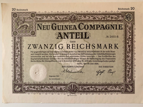 Neu guinea compagnie anteil - compagnie,