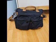 Wickeltasche navy mit Leder Akzenten, von Emmaljunga, gepflegt, mit Umhängegurt