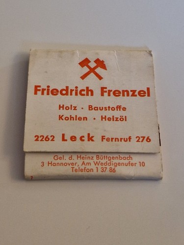 Streichholzheftchen friedrich - streichholzheftchen,,