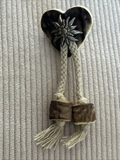 Oktoberfest,Trachten Anstecker Brosche PIN Trachtenschmuck Edelweiß Horn Kordeln