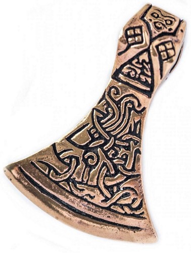 Bronze wikinger axt anhänger - wikinger,
