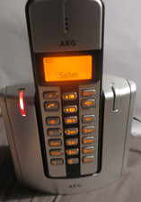 Design🌀 AEG 📶 DECT-Telefon 📞 Mobiles Telefon + Ladeschale SILBER KOMPLETT