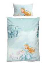 biberna Kinder Feinbiber- Bettwäsche Prinzessin  100 x 135cm 100% Baumwolle