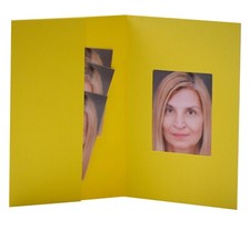 Passmappen, Passmäppchen, Passbildmappen 32x42mm Gelb | Solar Power, 100 Stück