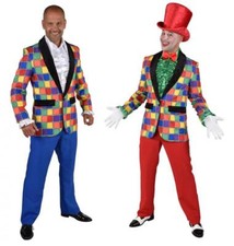 Frack Clown Pierrot Harlekin Kostüm Kasper Jacke Weste Mantel Jackett Zirkus Hut