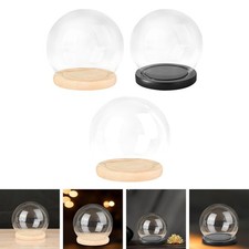 Glas Display Kuppel Glocke Glas Cloche Holz Basis Figur Aktion Geschenk Dekor