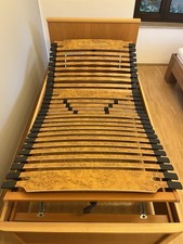 Einzelbett 1x2 m Buche Massiv mit Schlaraffia Lattenrost Plus Matratze