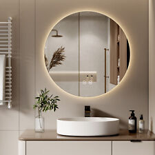 LED Badspiegel mit Beleuchtung 3 Lichtfarbe Touch Rund Lichtspiegel ⌀50/60/70/80