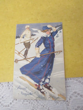 1911 gel. ZWICKAU :  B. Dondorf GMBH Künstlerkarte mit SKI-DAME