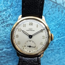 9k massiv Gold IWC Schaffhausen Handaufzug Herrenuhr Cal C83 Midsize 9ct