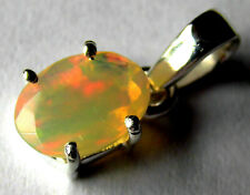 925 Silber Anhänger Äthiopischer Opal, bunt, sehr guter Schliff und AAA-Qualität