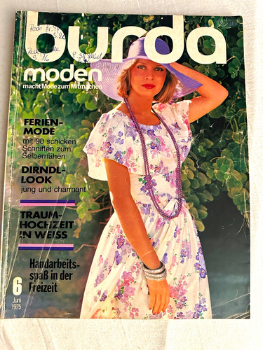 Burda moden ausgabe 1975 - burda, 6/1975