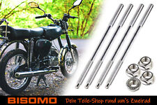 4x Zuganker Zylinder Stehbolzen M6 x 126 mm + Kopfmutter Simson S51 S53 S70 KR51