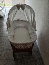 Schönes Beistellbett Stubenwagen von Fabimax mit großen Rädern, Matratze +Himmel