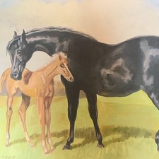 Gemälde Malerei Pferd Stute