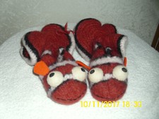 Hausschuhe Kinder Strickfilz Handarbeit Gr.25 Clownfisch