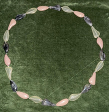 Damen- Kette, Biba, Modeschmuck in Natursteinfarben, ungetragen, ca. 100 cm lang