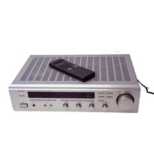 Denon DRA-455 Receiver HiFi Verstärker Tuner Silber mit Fernbedienung (Sehr Gut)