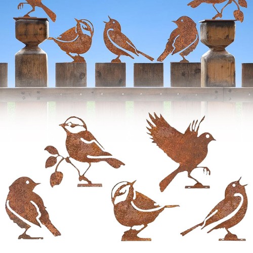 Edelrost vogel gartenstecker - edelrost,