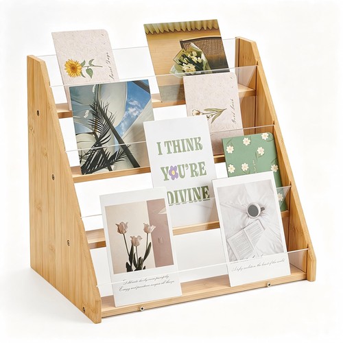 Postkartenständer bambus - postkartenständer,