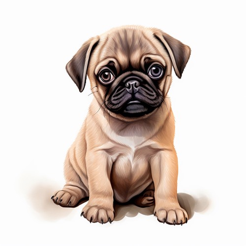 Wandtattoo aufkleber mops - wandtattoo,