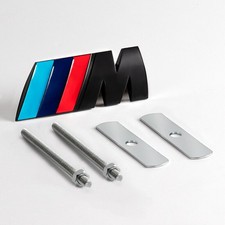 M Logo Metall Emblem Kühlergrill-Abzeichen Für BMW Vorne Chrom Schwarz Neu
