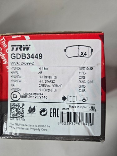 Bremsbelagsatz trw gdb3449 - trw,
