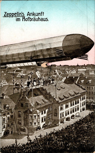 Zeppelin luftschiff ankunft - ak,