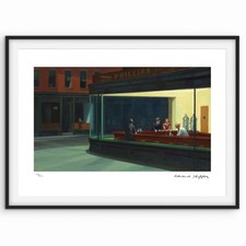 Edward Hopper signiert - Nighthawks - Limited Edition - Zertifikat. 