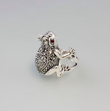 9927437 925er Silber Granat Markasiten Ring Froschkönig Gr.58