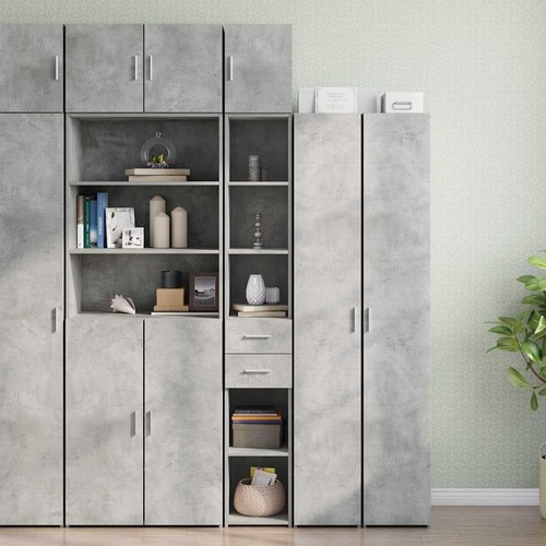 Hochschrank schmal betongrau - hochschrank,