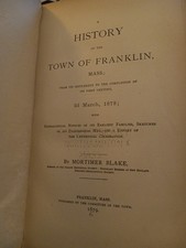 1879 1ST ED FRANKLIN MASS