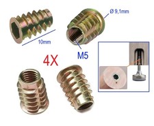 4Stück M5 x 10mm Metallgewinde Einsatz für Holz Gewinde Einsatz M5x10 mm