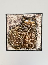 LISA LARSON Gustavsberg Schweden Keramik Wandplatte wall plate UNIK cat Katze