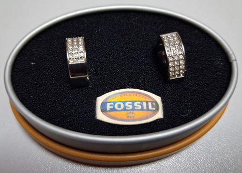 Fossil creolen ohrringe rund - ohrringe,